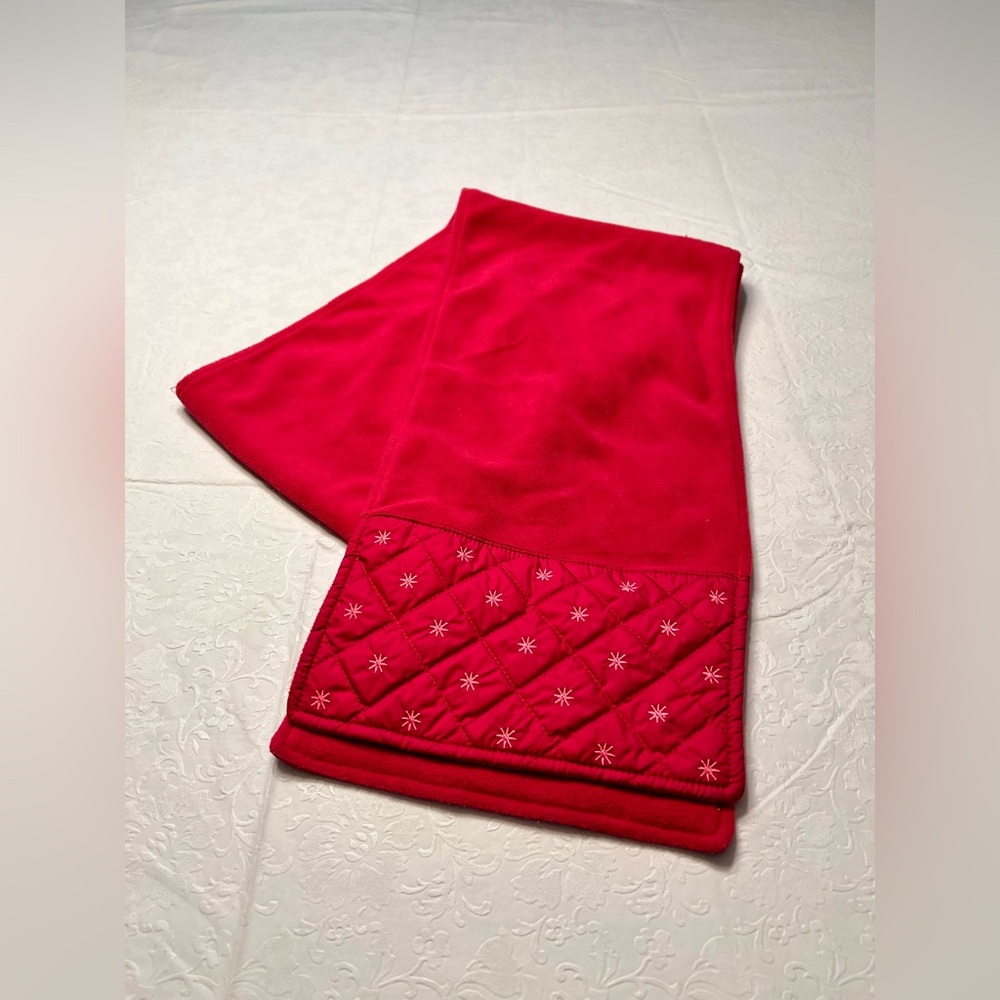Eddie Bauer Red Scarf with Embroidered Details
